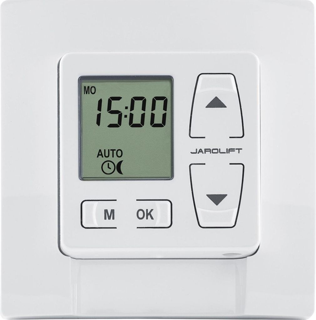 Jarolift Zeitschaltuhr Thor, ultraweiß / glänzend Astro-Dämmerungsberechnung, Lichtsensor-Steuerung, Sonnenautomatik, Zeitprogramme, Manuelle St...