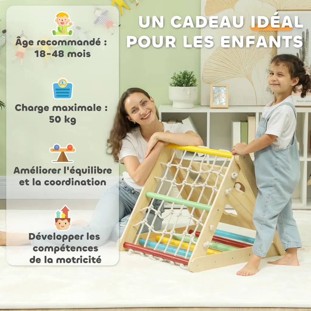 Triangle d'escalade 5 en 1 multicolore charge 50 KG AIYAPLAY - 6