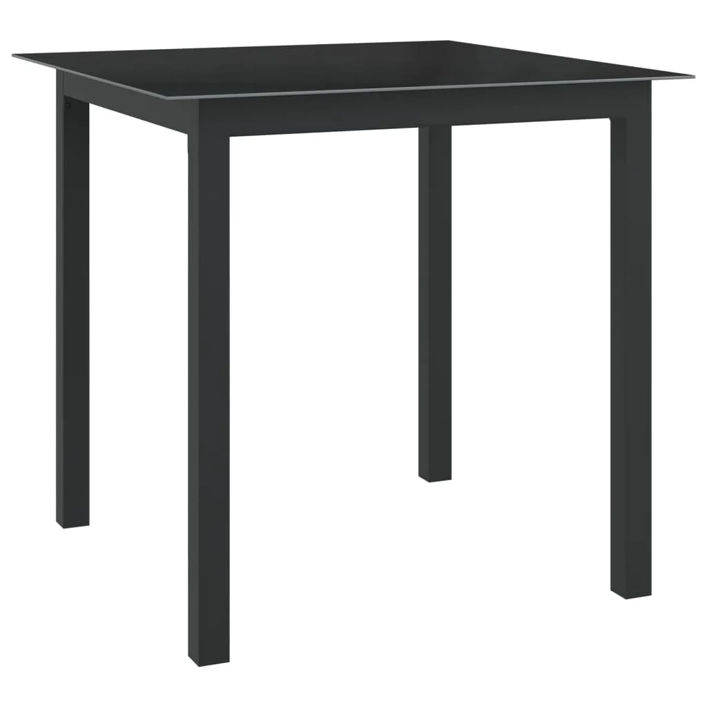 Table de terrasse 80x80 cm idéale pour petit balcon en verre et aluminium