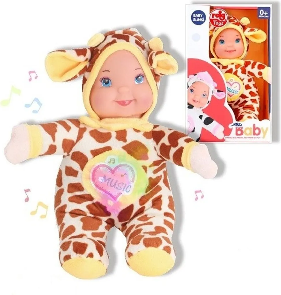 Poupée Musicale 35 cm avec Peluche Girafe Sensorielle et Douce