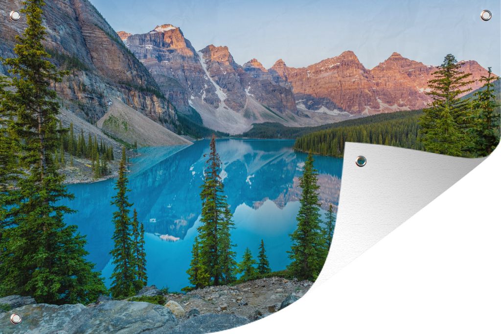 MuchoWow 90x60 cm Outdoor-Poster Gartendeko Sichtschutz Garten Poster für den Garten Moraine Lake, Rocky Mountains in Kanada