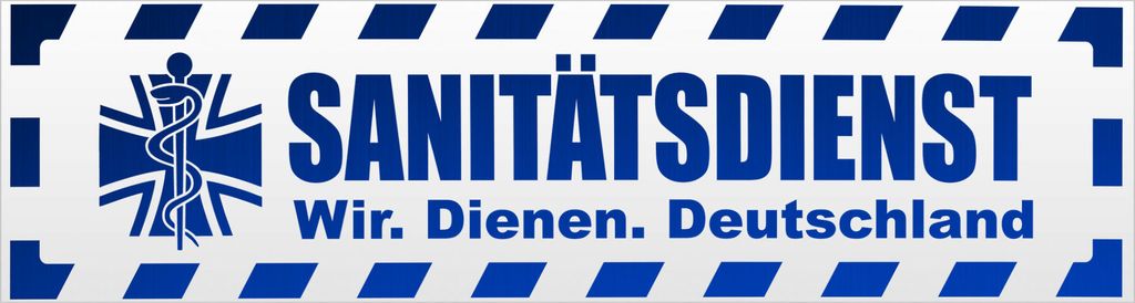Kiwistar Sanitätsdienst gestreift Magnetschild Schild magnetisch - 60cm Blau - reflektierend - Magnetfolie für Auto PKW Kfz