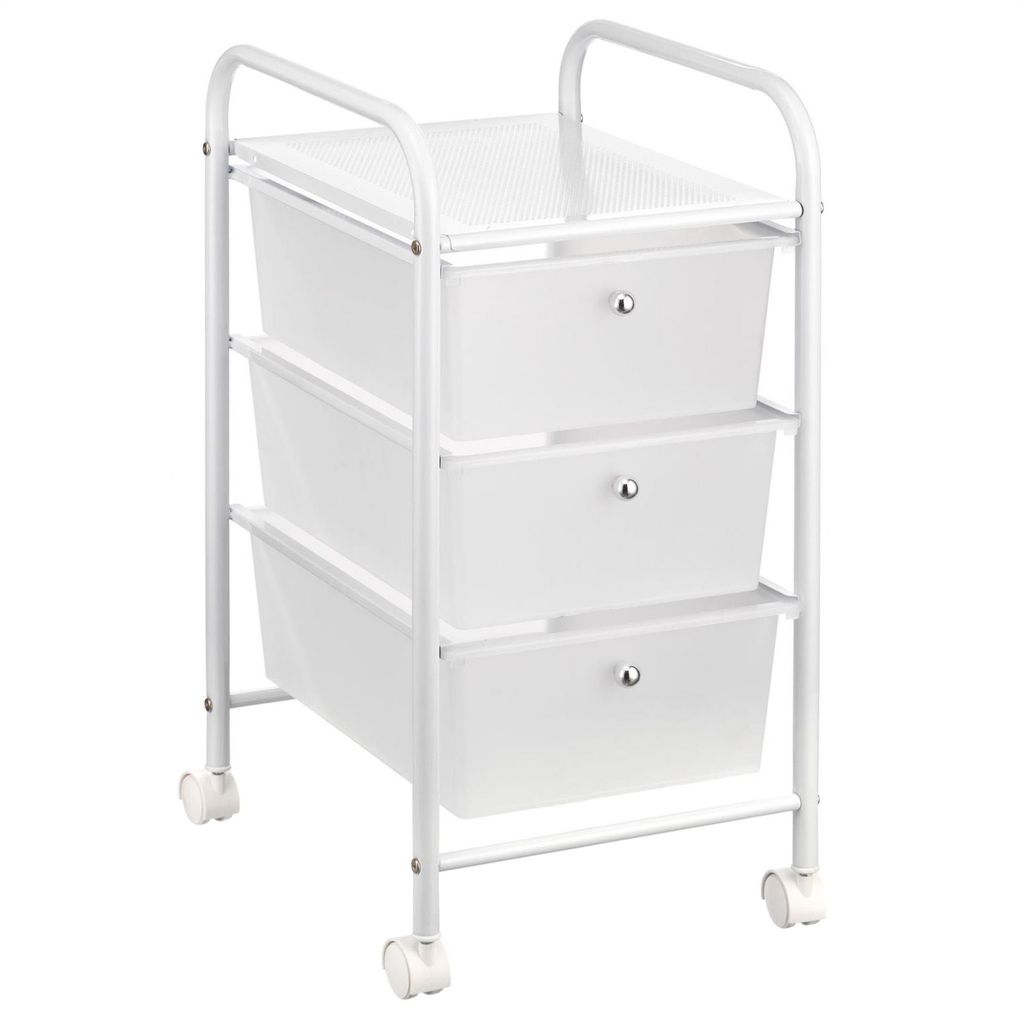 Badregal Rollwagen Rollcontainer GINA, mit 3 transparenten Produktbild 
