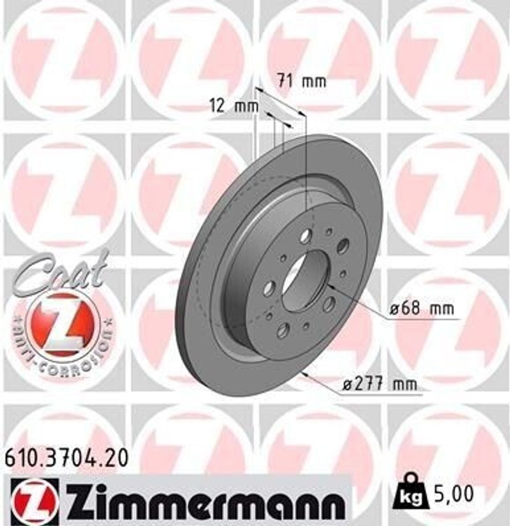 ZIMMERMANN 610.3704.20 - Bremsscheibe für S90 (964), V90 (965)