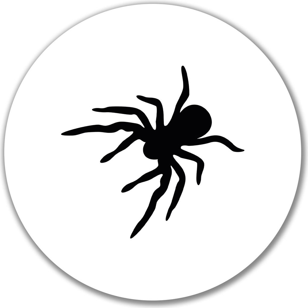 Huuraa Aufkleber Spinne Silhouette 10cm rund Sticker Geschenkidee