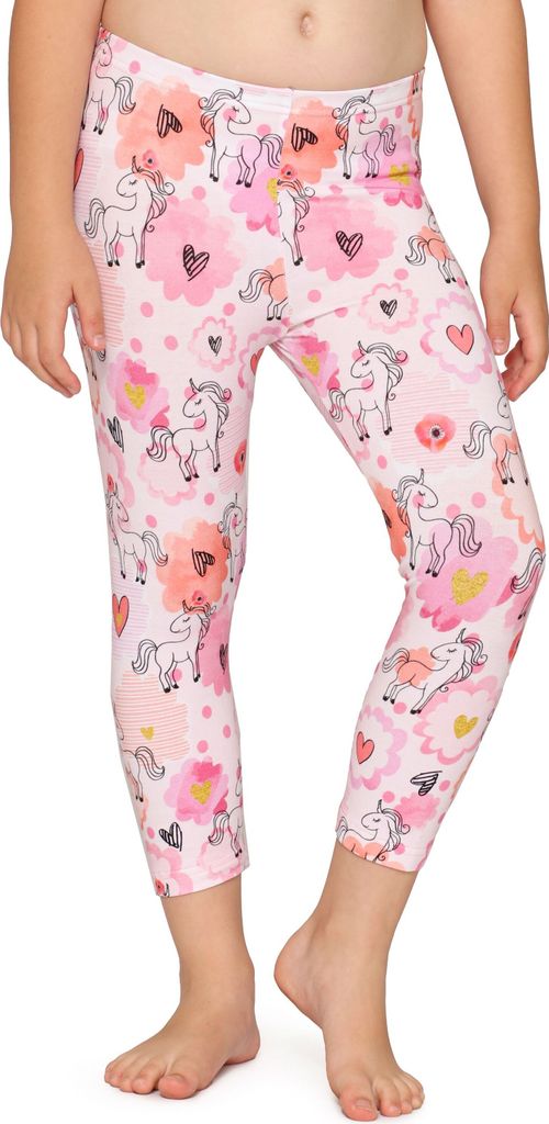 Merry Style Mädchen 3/4 Leggings MS10-405(Weiß/Einhorn,158)