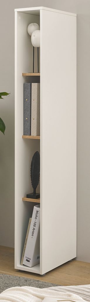 Aktenregal Center in weiß und Wotan Eiche Standregal für Produktbild 