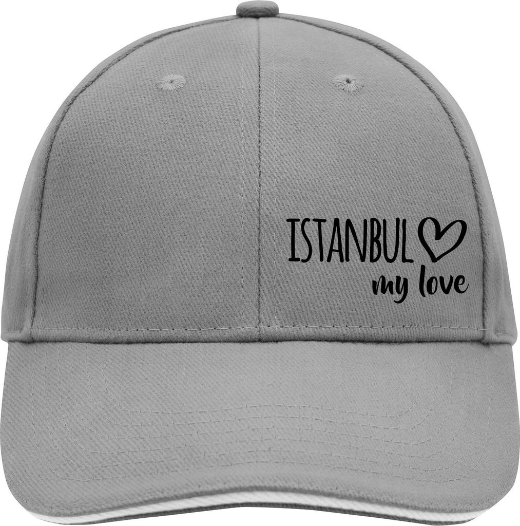 Huuraa Cappy Mütze Istanbul my love Dark Grey/White Baumwolle 6-Panel Kappe Geschenkidee