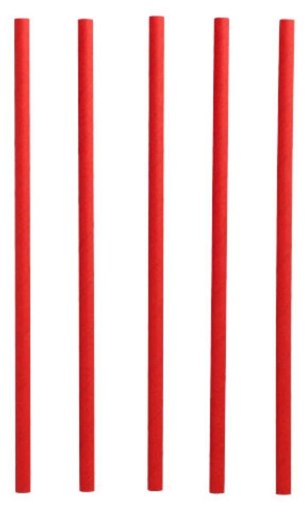 PAPSTAR Shake-Halme aus Papier, Ø 8 mm, 25 cm, rot, umweltfreundlich | Folie (135 Stück)