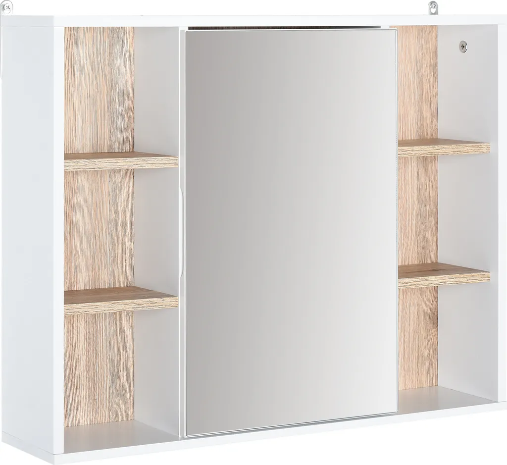 Meuble de salle de bain miroir et placard de rangement mural blanc