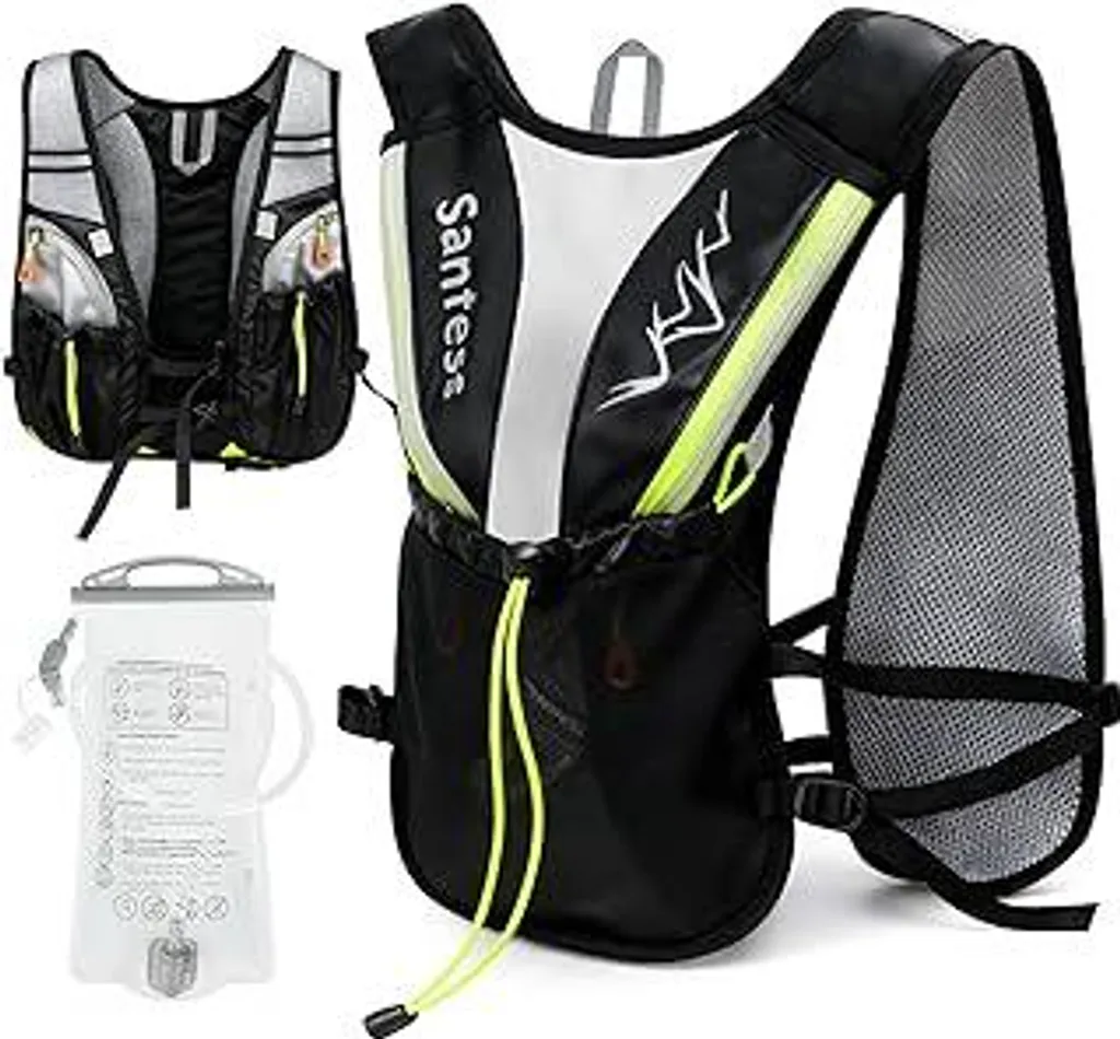Gilet da corsa per l'idratazione, zaino da corsa con tasche multiple, leggero e stabile, borsa per telefono da donna, per escursioni, maratone, corsa, ciclismo, campeggio