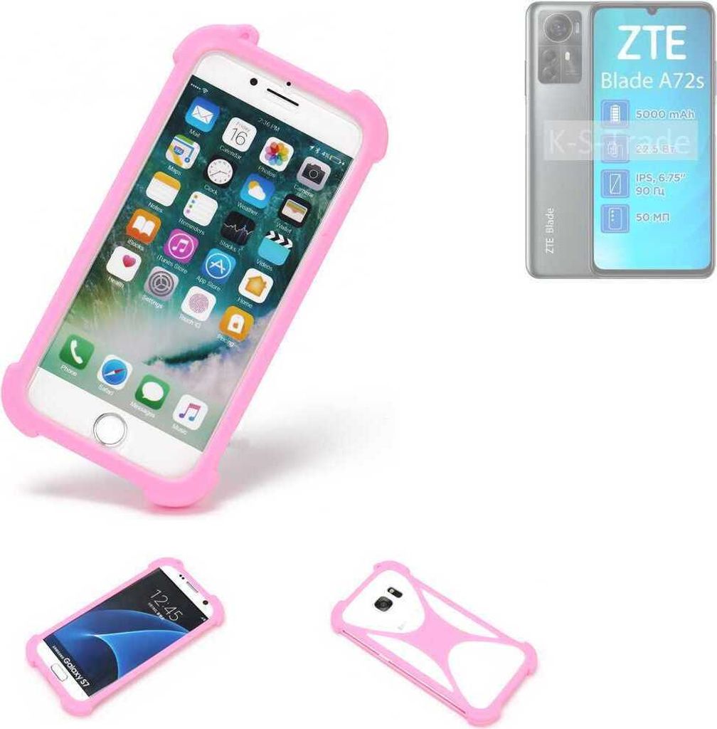 K-S-Trade Handy Hülle kompatibel mit ZTE Blade A72s Schutz Hülle Bumper Silikon Schutz Hülle Cover Case Silikoncase Silikonbumper TPU Softcase