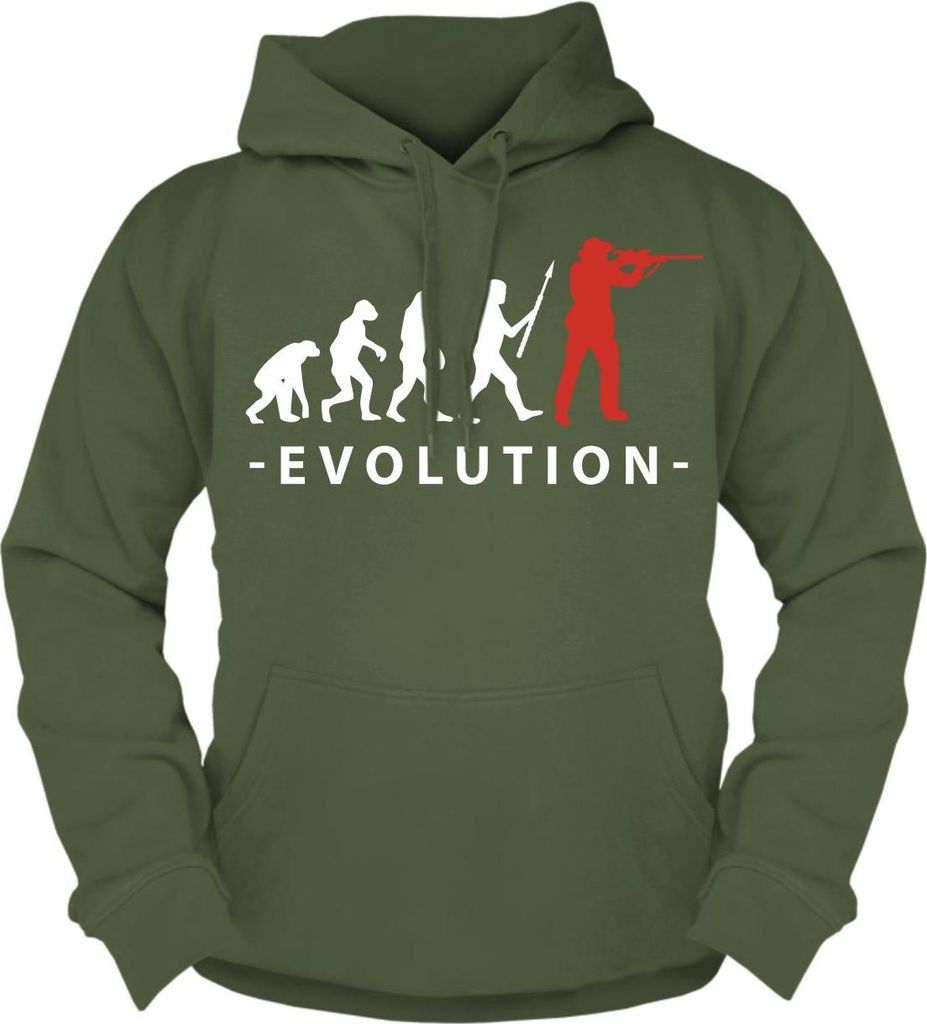 Herren Kapuzenpullover Evolution Jäger Größe S - 5XL jagd motive sprüche