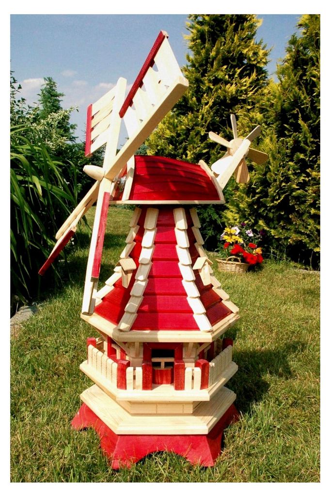 Große Windmühle mit Solarbeleuchtung, kugelgelagerte Windmühle 1,0 m