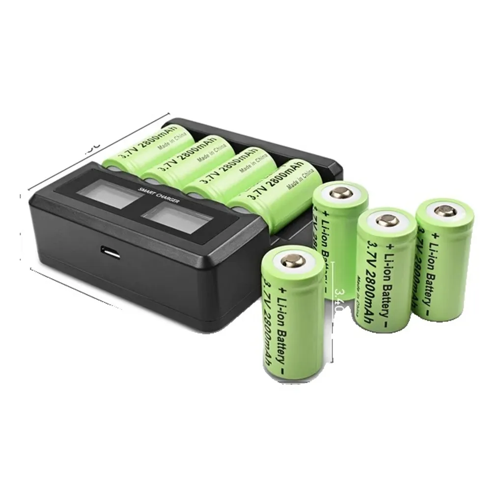 Batterie Rechargeable 16340 Li-Ion 2800mAh 3.7V - Pack de 8 Accus