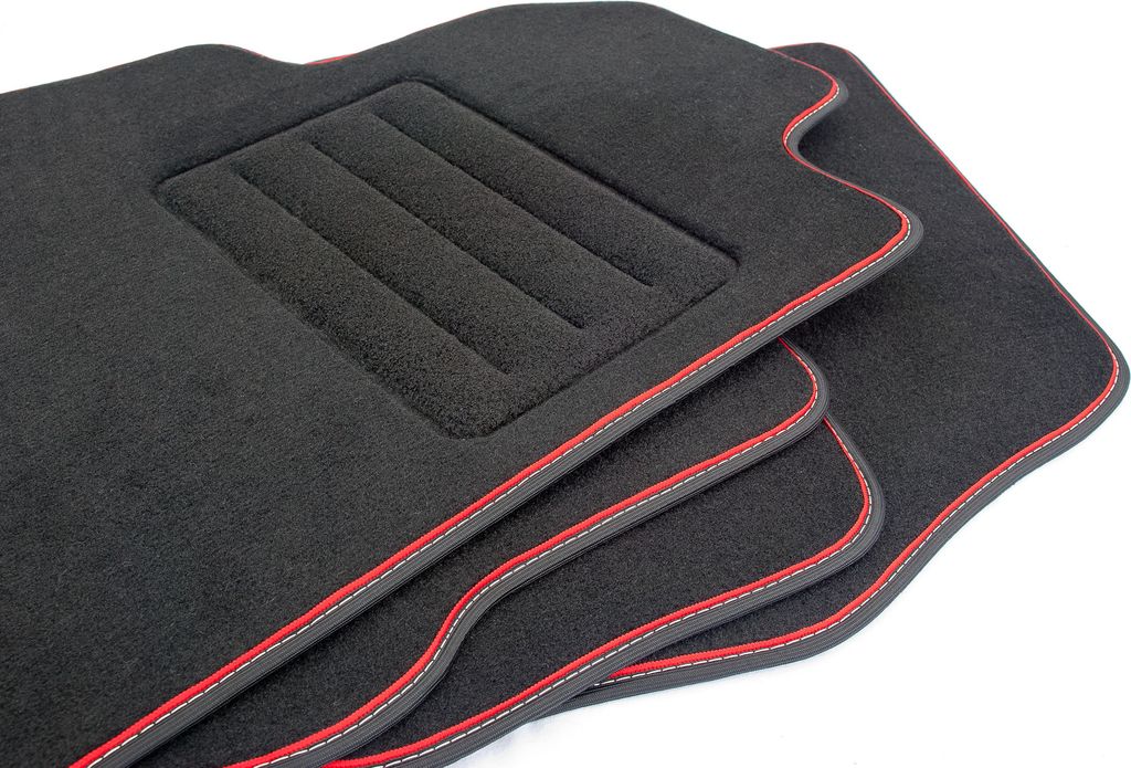 Velour Mats Set für TOYOTA PRIUS II (2003 - 2009) 4-teilig - Neue - ROT