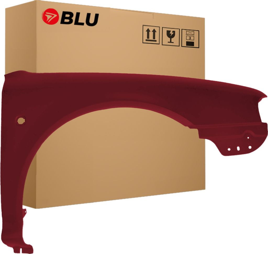 BLU Kotflügel Passend für Skoda Octavia I 1 ( 1U2,1U5 ) 9885 Rechts Rot Hot Chilli | 1997-2010 | Vorderseite Vorne | Lackiert | Einbaufertig