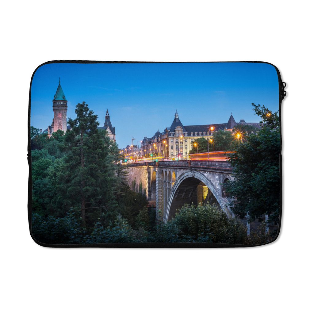 MuchoWow Laptop Hülle 13 Zoll St. Adolphus-Brücke in der Dämmerung Laptoptasche - Laptophülle - Sleeve - Rundumschutz
