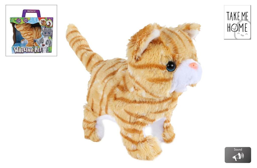 Take Me Home Plüsch Katze Laufkatze 21 cm miaut Spielzeug