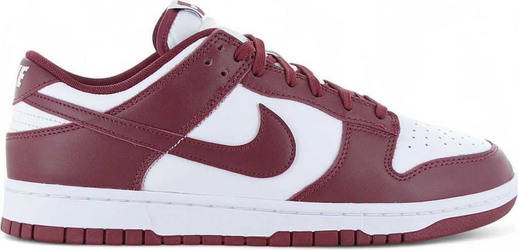 Nike Dunk Low Retro - Herren Sneakers Schuhe Leder Rot-Weiß Produktbild