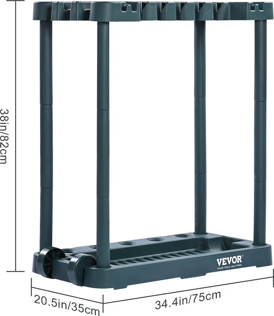 Support d'Outils de Jardin VEVOR 75cm, Anti-basculement 10 Compartiments PP - 8