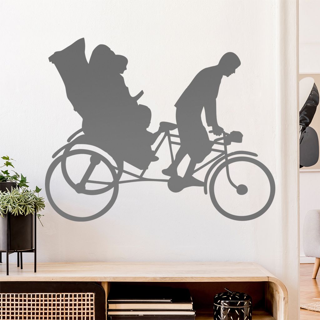 Fahrradrikscha Fahrer Dreirad Wandtattoo Wandaufkleber Wall Sticker - Dekoration, Küche, Wohnzimmer, Schlafzimmer, Badezimmer