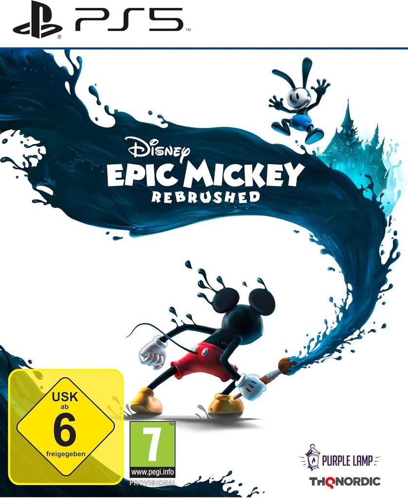 The cover art for the video game Disney Epic Mickey: Rebrushed for PS5.
