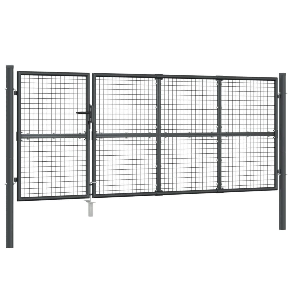 Mesh-Gartentor Anthrazit 350x175 cm Verzinkter Stahl