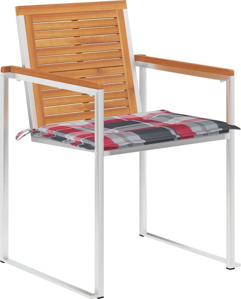 "SALE 2026"Stuhl Terrasse - Gartenstühle 6er set - Balkonmöbel - Campingstuhl elegantes Design - mit Kissen Massivholz Akazie - 60x56x85cm - Gart...