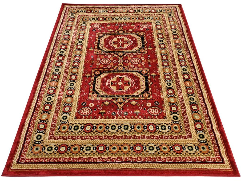 Orientalischer Stückteppich 140x190 cm ASTOR - rot / beige