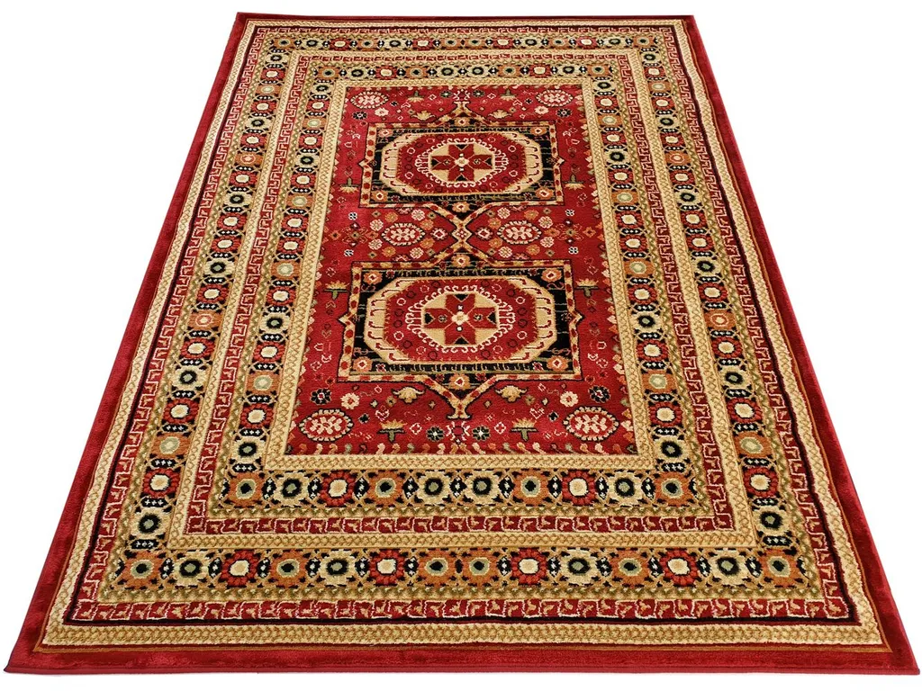 Tapis ASTOR oriental 140x190 cm rouge beige - Durable et Facile à Nettoyer