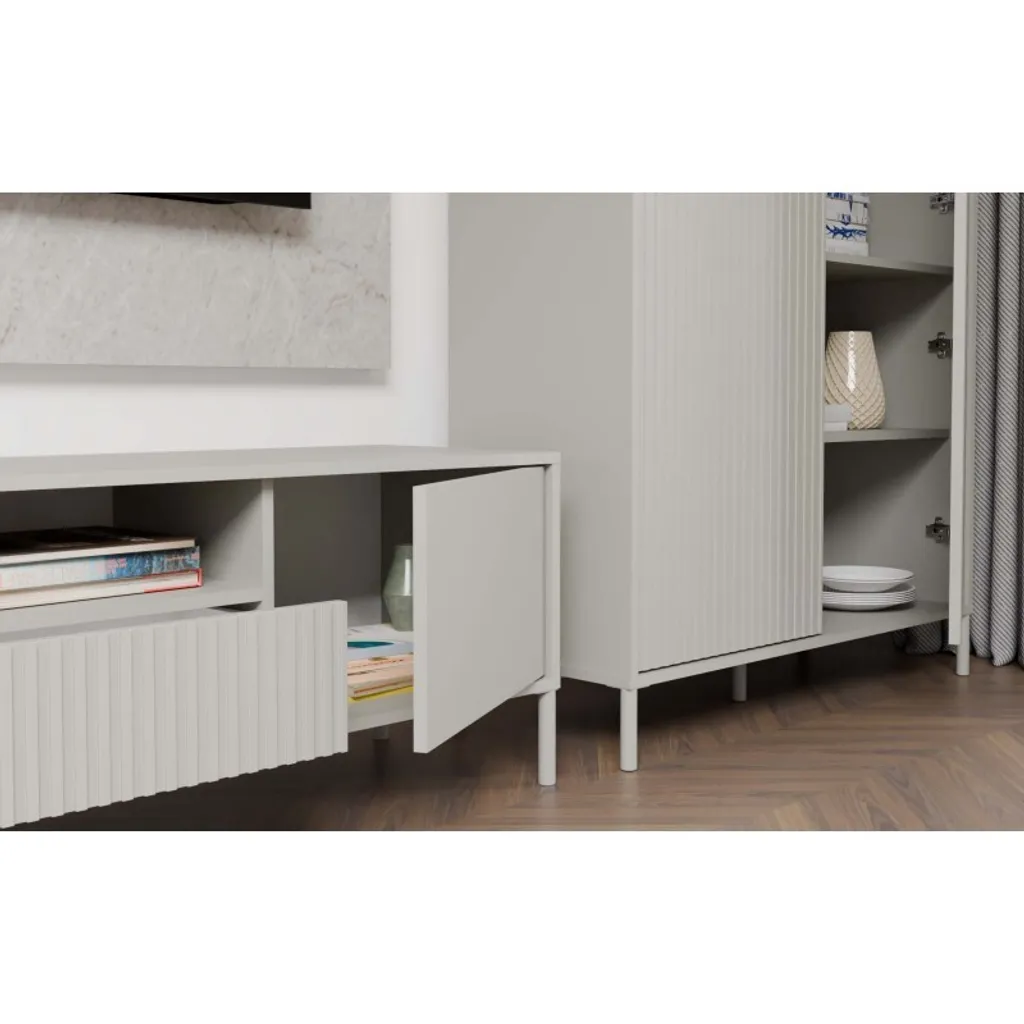 Meuble haut ELBA 104 cm cachemire - Solution gain de place pour studio - 4