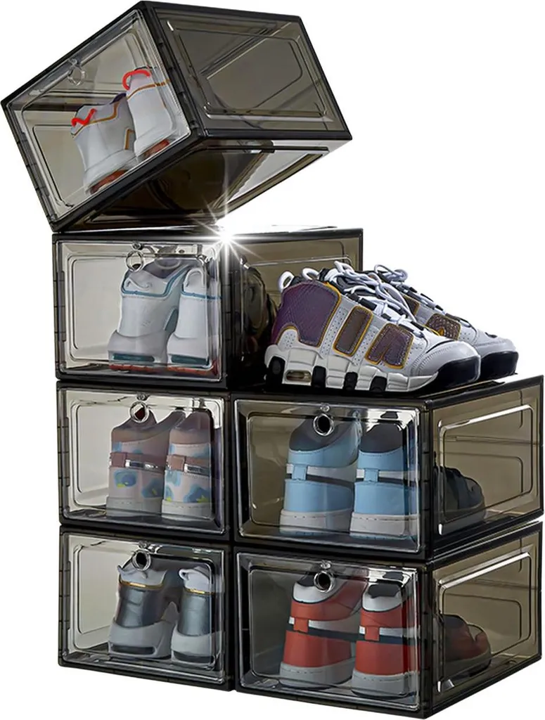 Scatole Porta Scarpe e Giochi Set 6 Pezzi - Trasparente e Resistente