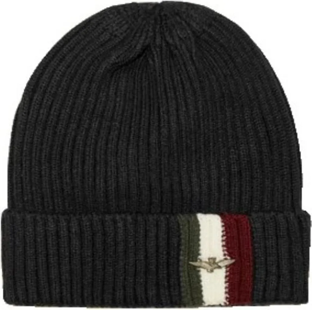 Bonnet en laine tricoté Aeronautica Militare pour homme style aviateur chic