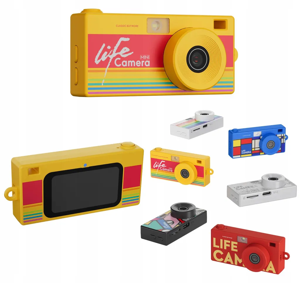 Mini caméra RETRO Video 2K XREC X9 - Porte-clés avec carte SD 32 Go Jaune