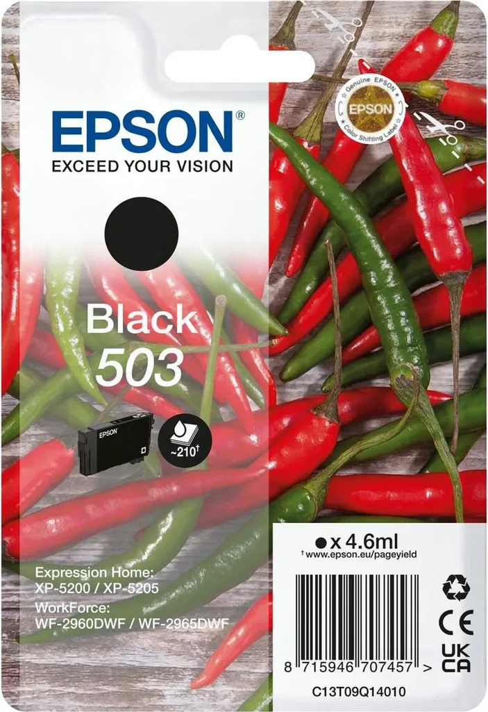 Epson 503 Nero Originale C13T09Q14010 - Cartuccia per Expression Home