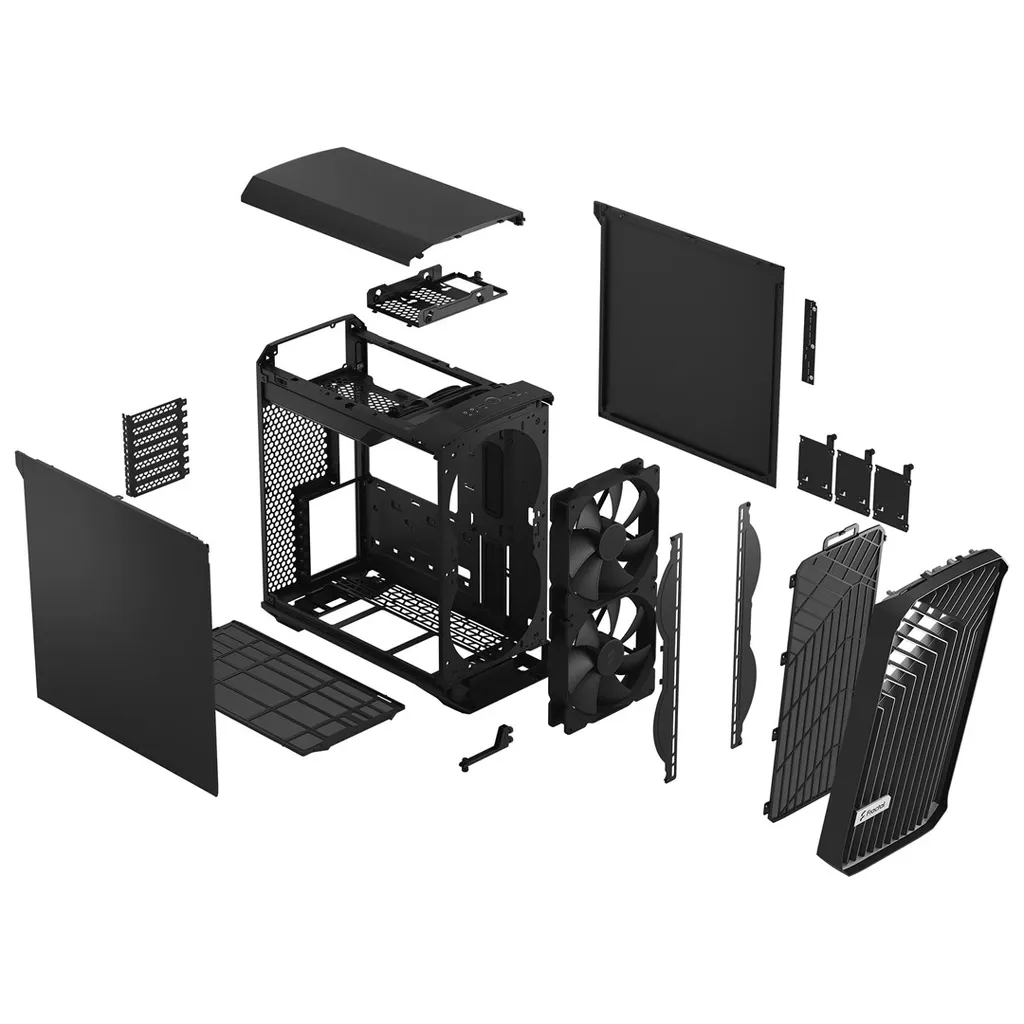 Fractal Design Torrent Compact Black Solid - Boîtier PC Moyen Tour Noir - 12