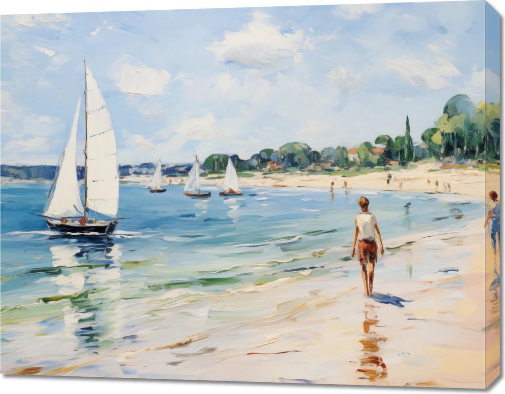Bild 90x70cm Leben am Ufer