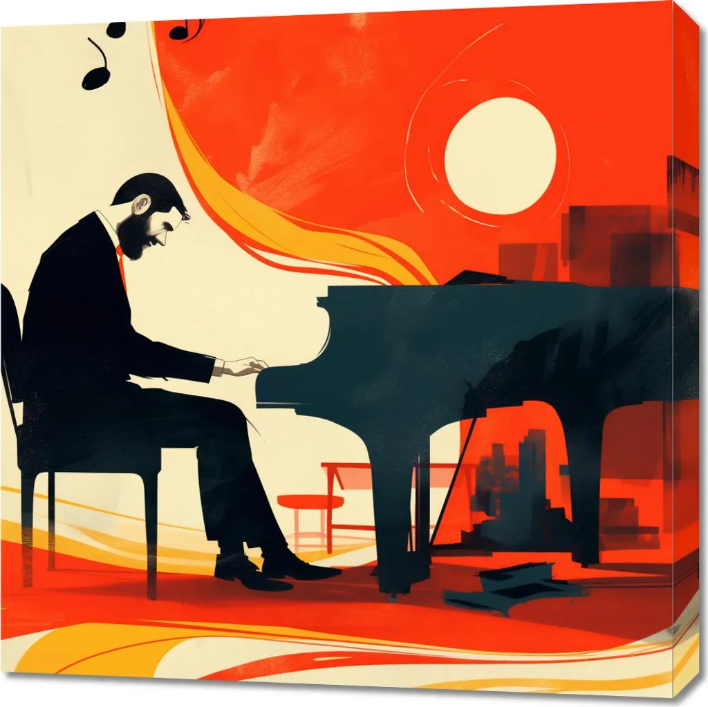 Quadro 70x70 cm Pianista