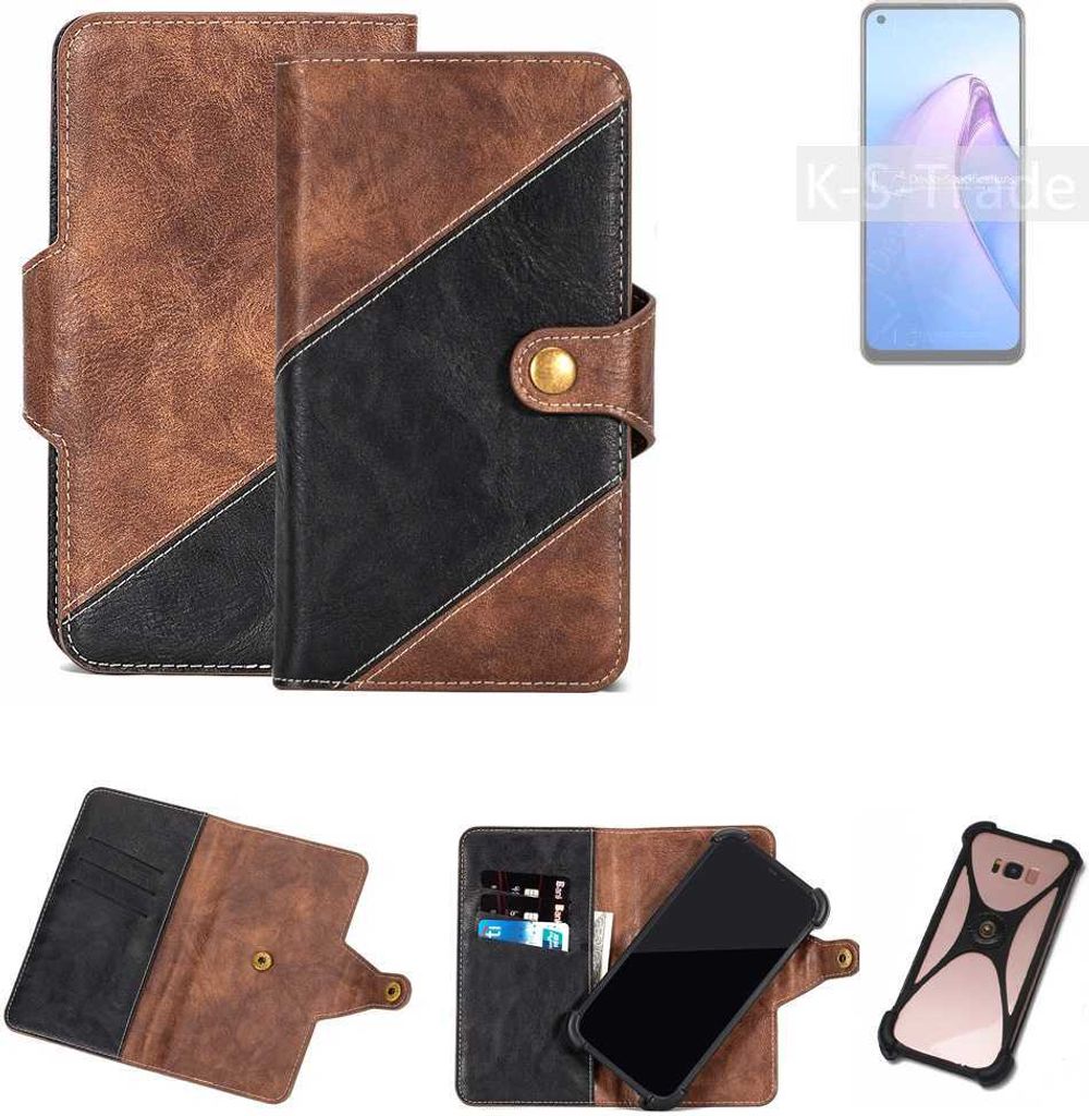 K-S-Trade Handyhülle Schutzhülle Bookstyle Case kompatibel mit Oppo Reno8 4G Klapphülle Cover Hülle Schutztasche 1x
