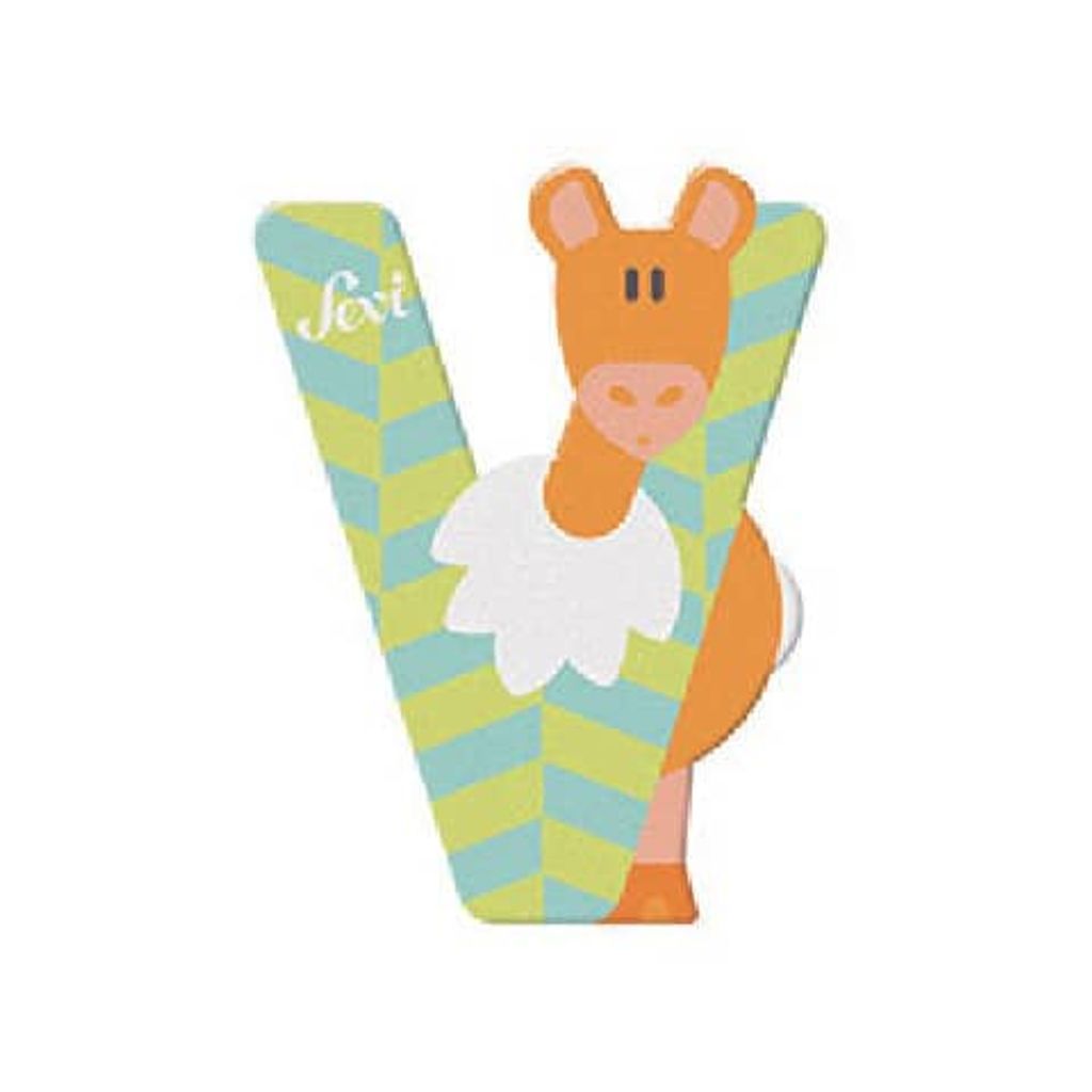 trudi 81630 Tierbuchstaben "V - Viku" - 10 cm, Holz