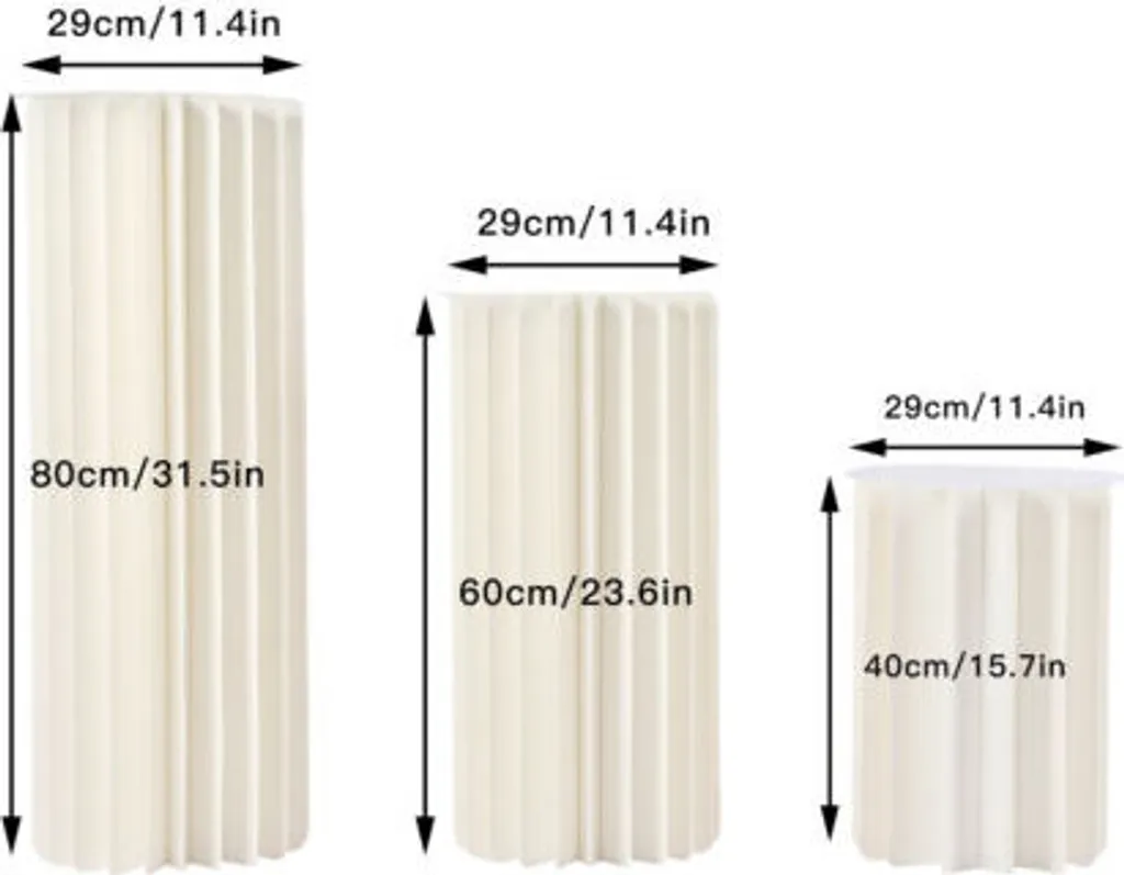 Lot de 3 Vases en Carton Pliables pour Centre de Table et Décoration