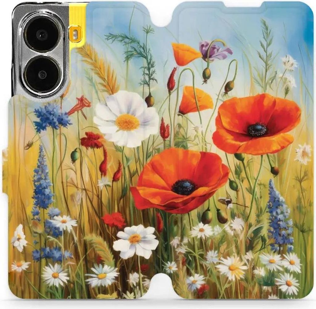 Handyhülle mit klappe für Xiaomi POCO X7 Pro, Mobiwear Book, Wiesenblumen