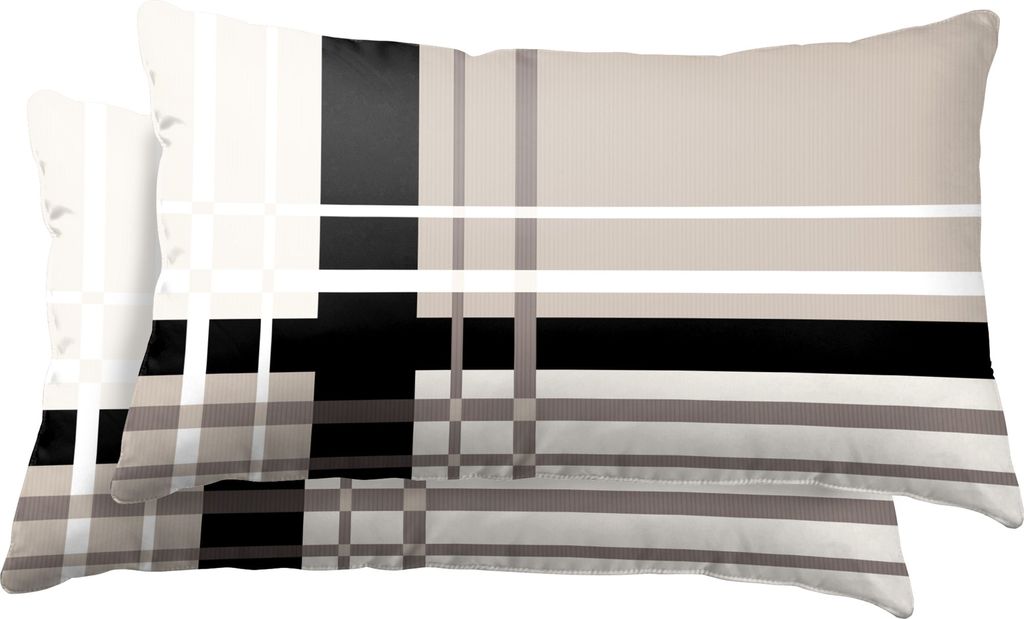 2er Pack Kissenbezug Kissenhülle 40x80 cm gestreift beige Produktbild 