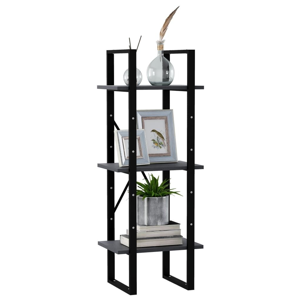 Stabli Bücherregal 3 Böden Grau 40x30x105cm Massivholz Kiefer - Bücherregale DE420107 - Bücherregale