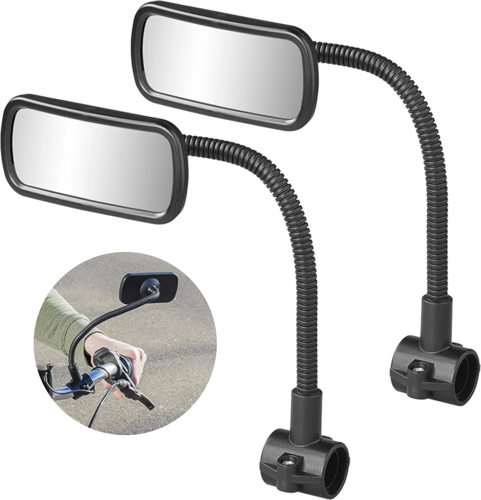 2x Fahrrad Rückspiegel mit 22 cm Flexarm - Universal Fahrrad Spiegel - Outdoor