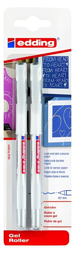 Edding Gelroller 2185 0,7 mm weiß 2er-Blister Produktbild 