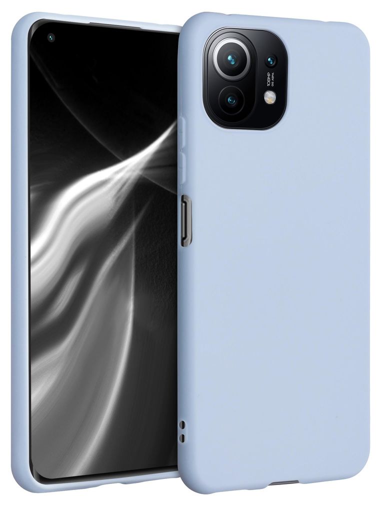 kwmobile Handyhülle für Xiaomi 11 Lite (5G) NE / Mi 11 Lite (5G) Hülle - TPU Case - Kabelloses Laden - Schutzhülle Cover in Hellblau matt
