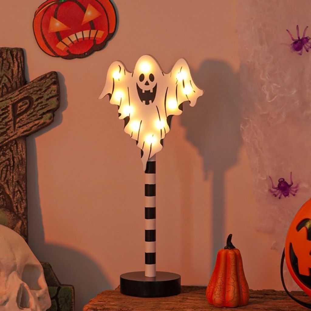 Halloween-Lampe, Kürbis-Fledermaus-Geist, Halloween-Dekoration, für Zuhause, Schlafzimmer, Zimmer, Desktop-Dekoration (B)