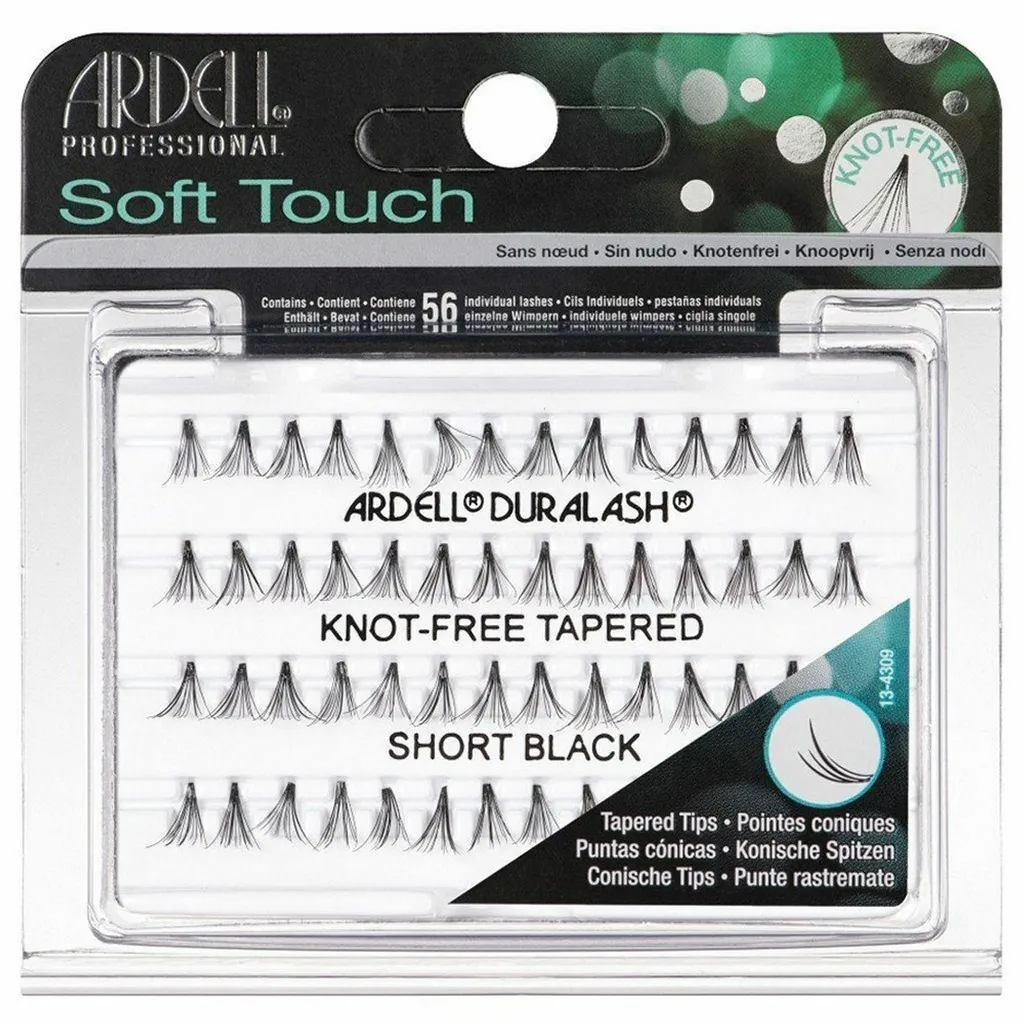 Ardell Soft Touch Cils en grappes noirs courts sans nœuds, 56 pièces